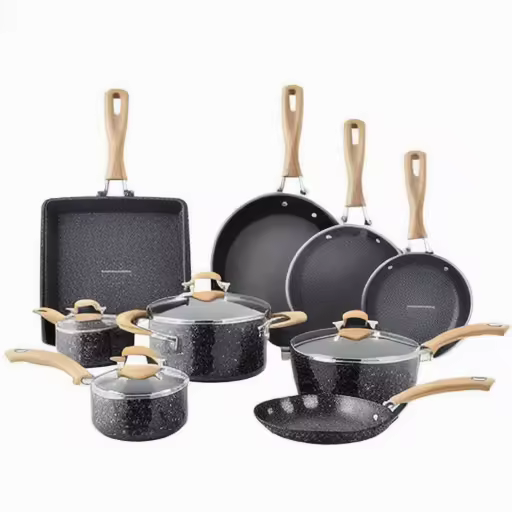 28-32cm Non Stick Aluminium Stew Soup Pot Saute Pan Gurgite Pati Cum Lid Induction Compatible