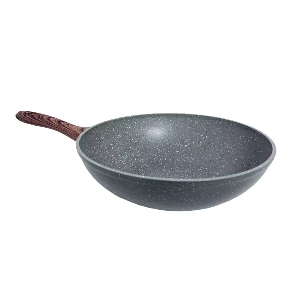 LEER Top Sale Kitchenware Non-stick Wok Pan Generalis Usus Ad Gas et Inductionem Cooker