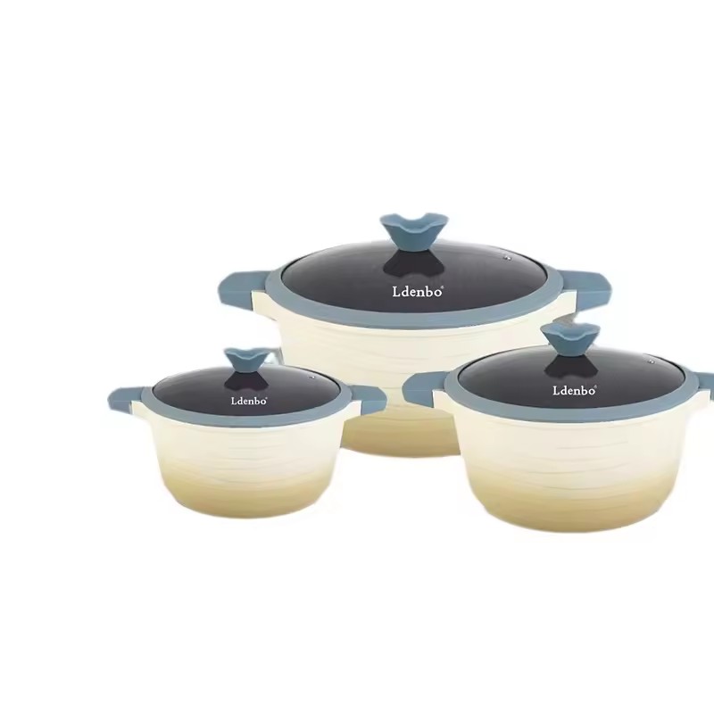 Culina commeatus Non inhaero ollam VI-piece Set frumenti Rice Stone Household Coquendo ollam Set