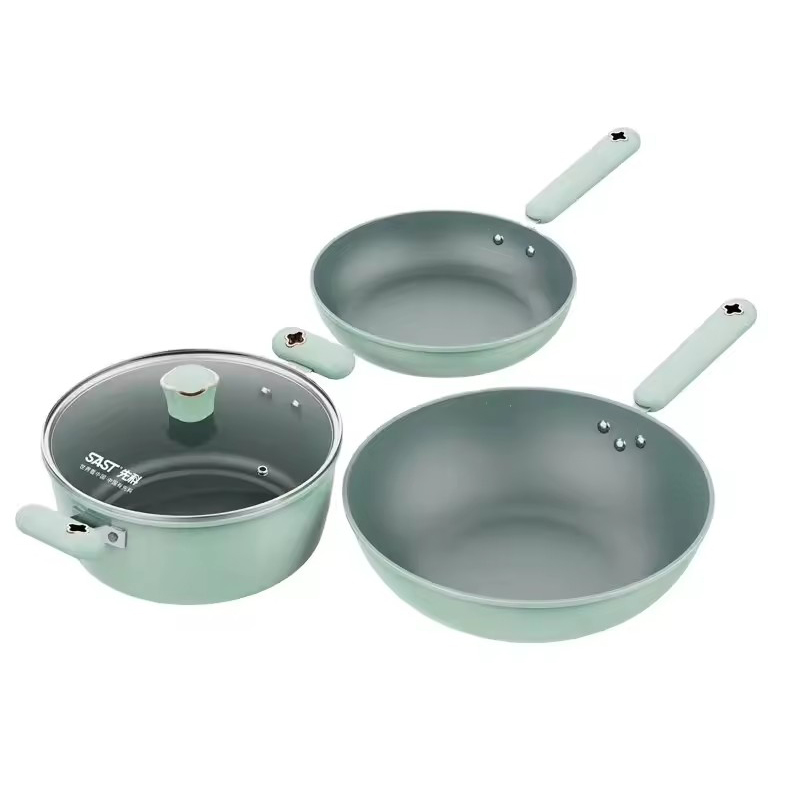 Multi functionis Tres Piece Pone Pot Set hospitii Soup sartagines Non inhaero Pot Fry Pot