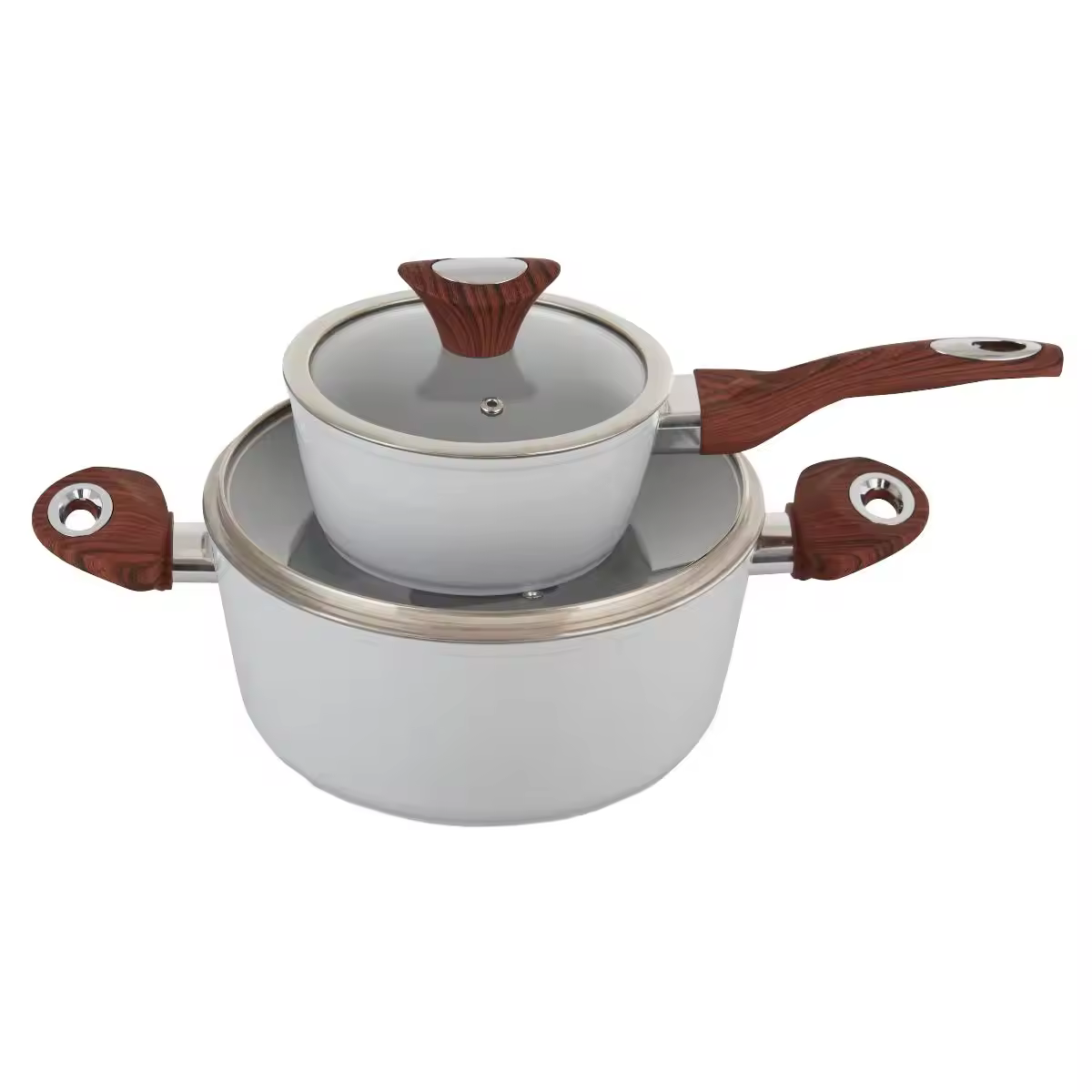 Clibano tutum aluminium fictum fictile coctum casserole cum operculis vitreis
