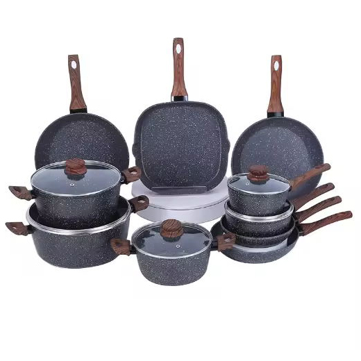 Mittite Aluminium Casserole Non-lignum Soup ollam cum Lid sartagine Cookware Set