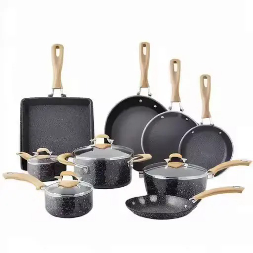 Non Stick Cookware Set Black coquina ware ollas et pelves